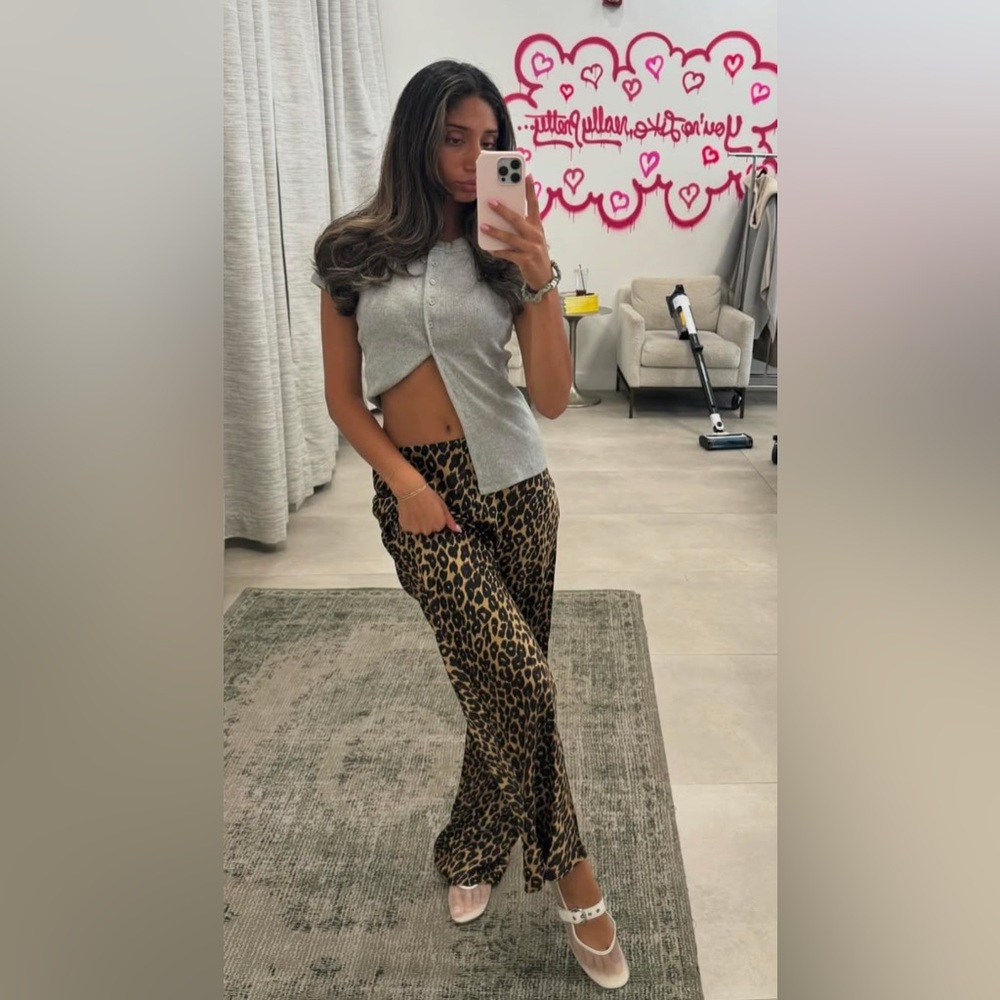 Reformation leopard pull on pant